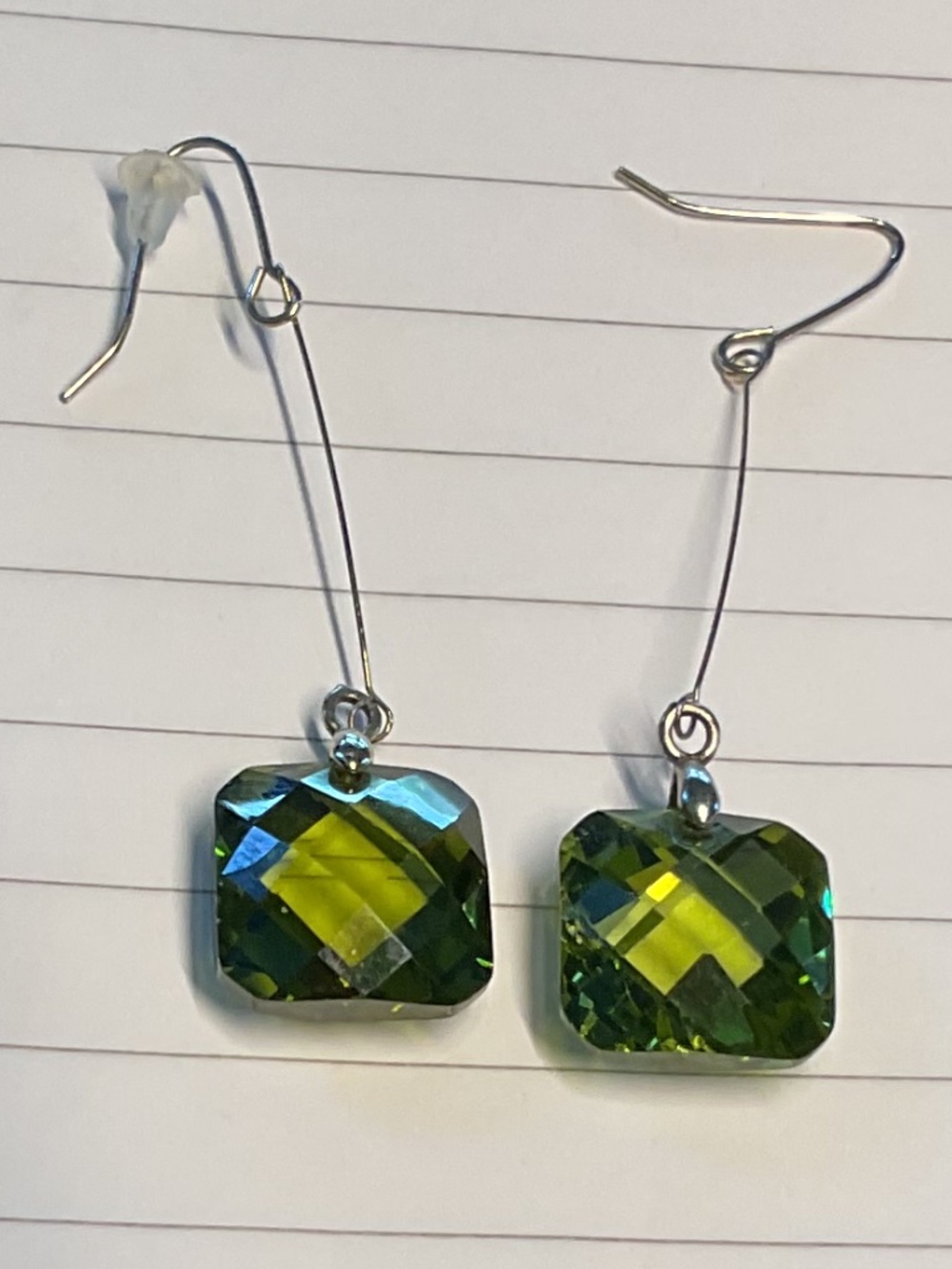 Green peridot earrings